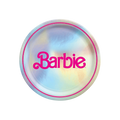 Iridescent pink Barbie plate for birthday celebration from Parte Haus party supply store in Bethesda, Maryland.