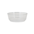 Clear round plastic bowl single serving from Parte Haus party supply store in Bethesda Maryland