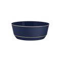 Navy gold plastic bowl with round shape elegant design from Parte Haus party supply store in Bethesda Maryland