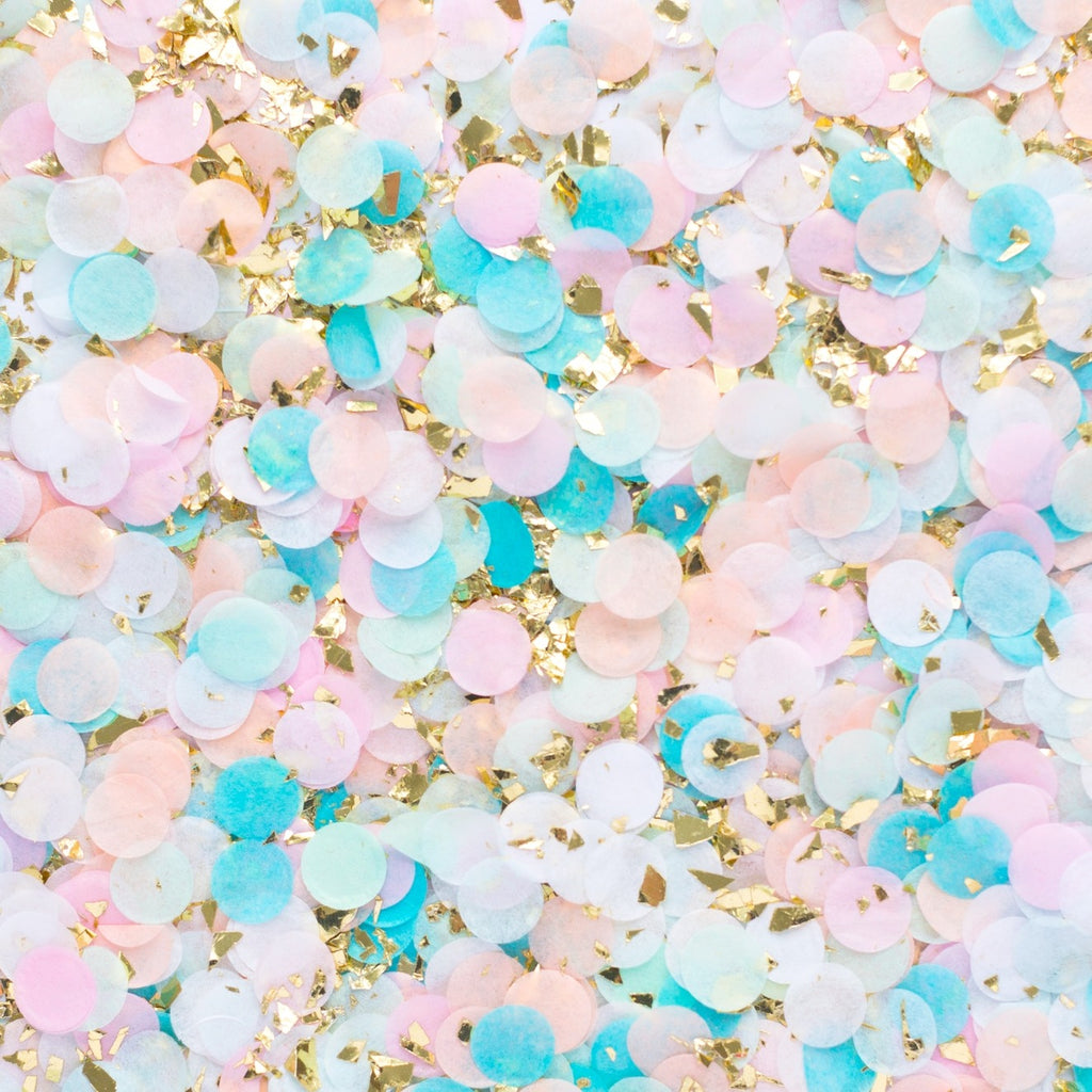 Pastel and gold confetti for celebration from Parte Haus party supply store in Bethesda MD