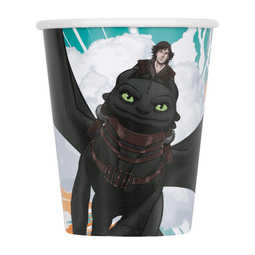 Black and white dragon cartoon paper cup with clouds for kids birthday from Parte Haus party supply store in Bethesda MD