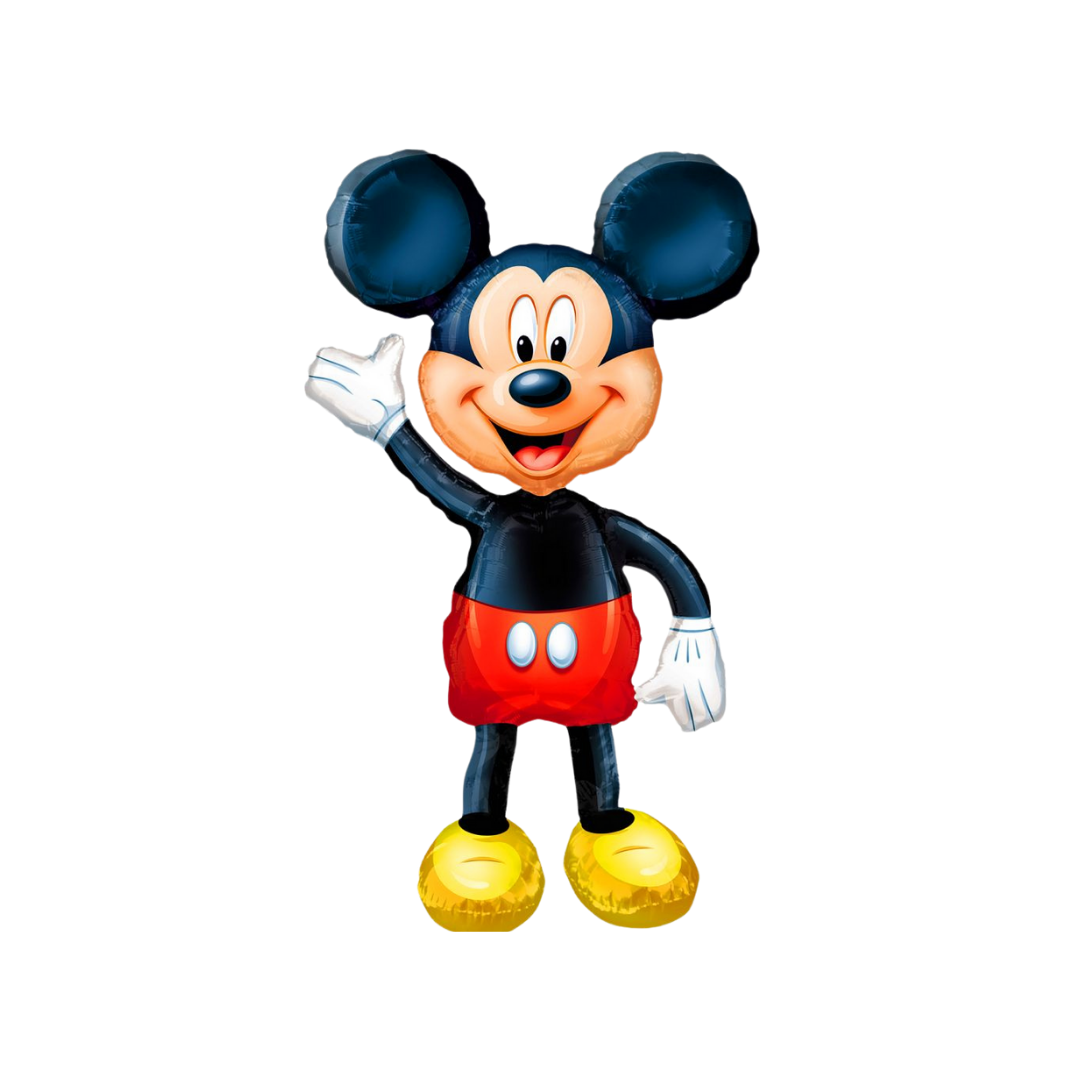 Black red and yellow cartoon character balloon for birthday theme from Parte Haus party supply store in Bethesda MD