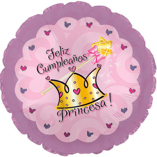 17" Feliz Cumpleanos Princesa Balloon (Spanish)