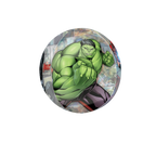 Green Avengers foil balloon with Hulk graphic superhero birthday theme from Parte Haus party supply store in Bethesda MD