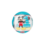 Blue Mickey Mouse first birthday balloon with cartoon and number one theme from Parte Haus party supply store in Bethesda Maryland