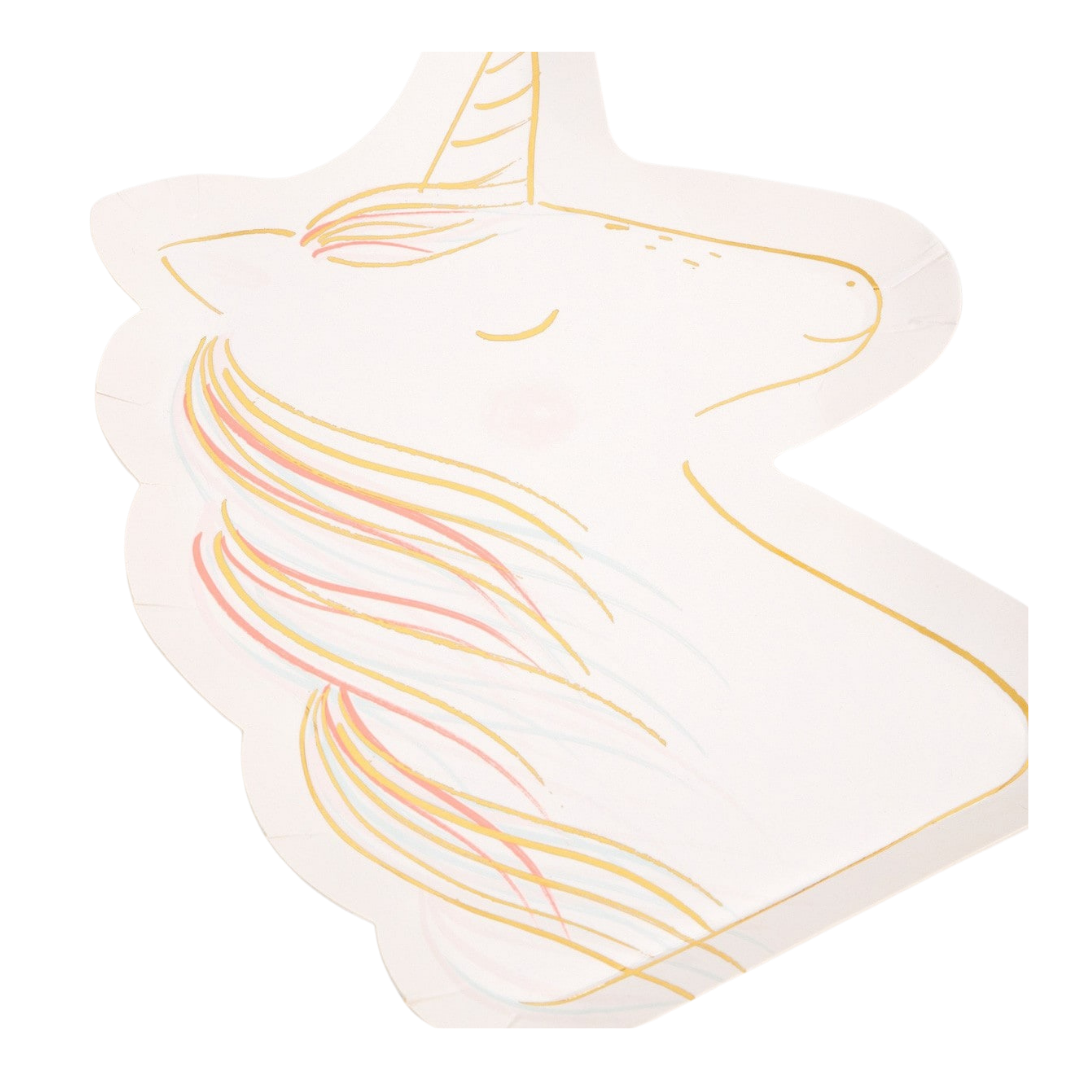 White Magical Unicorn Dinner Plates