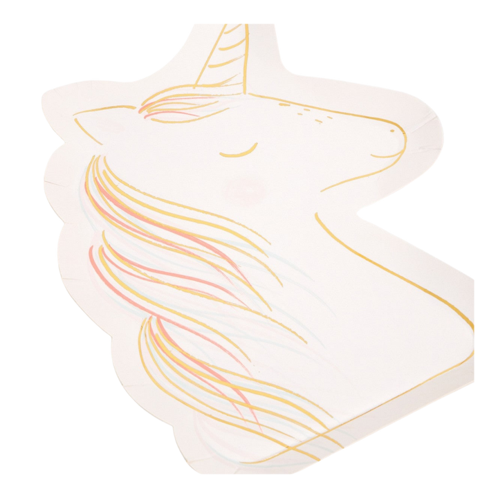 White Magical Unicorn Dinner Plates