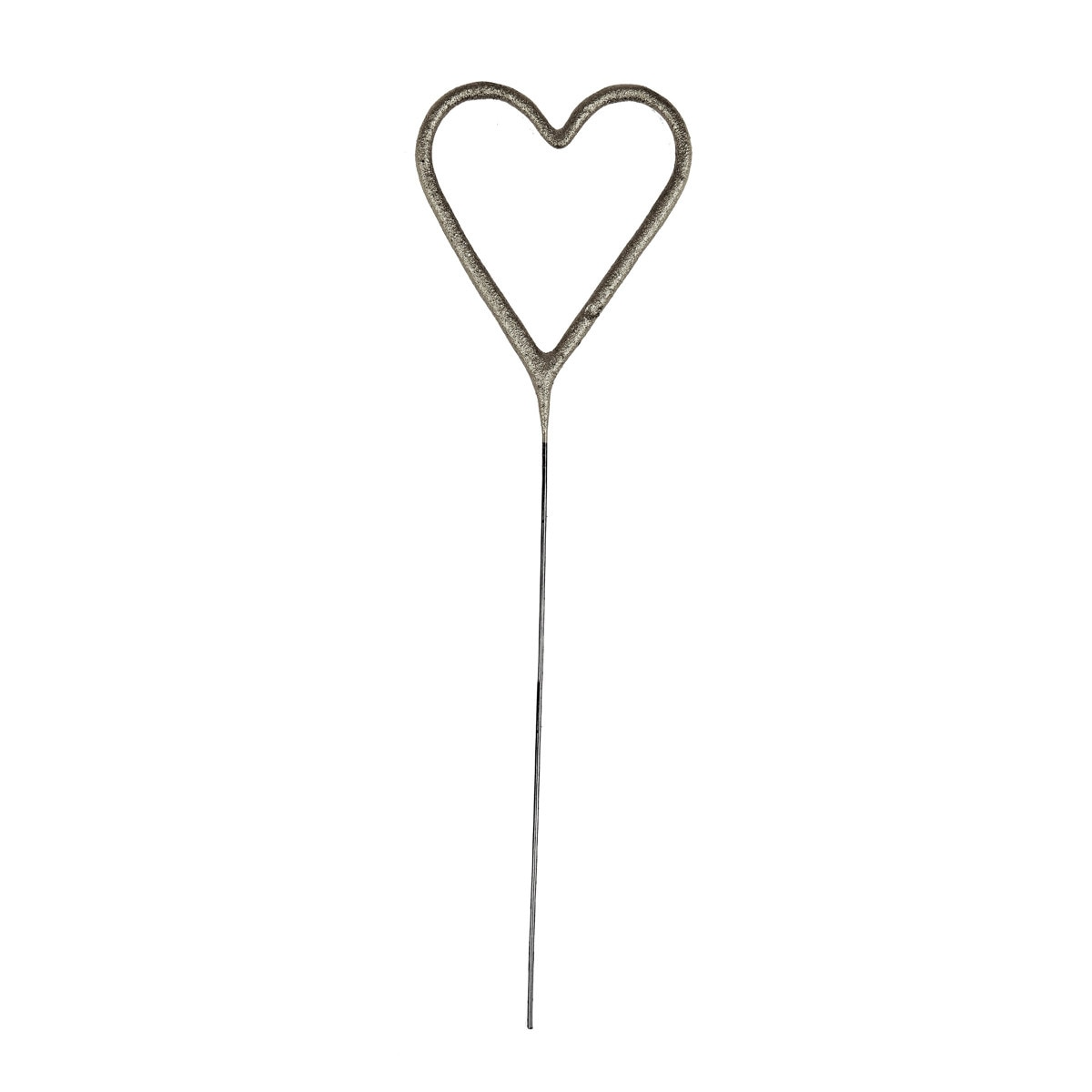 Silver heart shaped sparkler for celebrations from Parte Haus party supply store in Bethesda Maryland