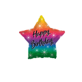 Rainbow star foil balloon with Happy Birthday text birthday theme from Parte Haus party supply store in Bethesda MD