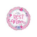 Pink round foil balloon with floral accents for Mother's Day from Parte Haus party supply store in Bethesda Maryland