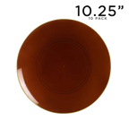 Brown plastic plate with glossy finish Thanksgiving from Parte Haus party supply store in Bethesda MD