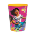 Pink Encanto plastic cup with Mirabel and butterfly design birthday theme from Parte Haus party supply store in Bethesda MD