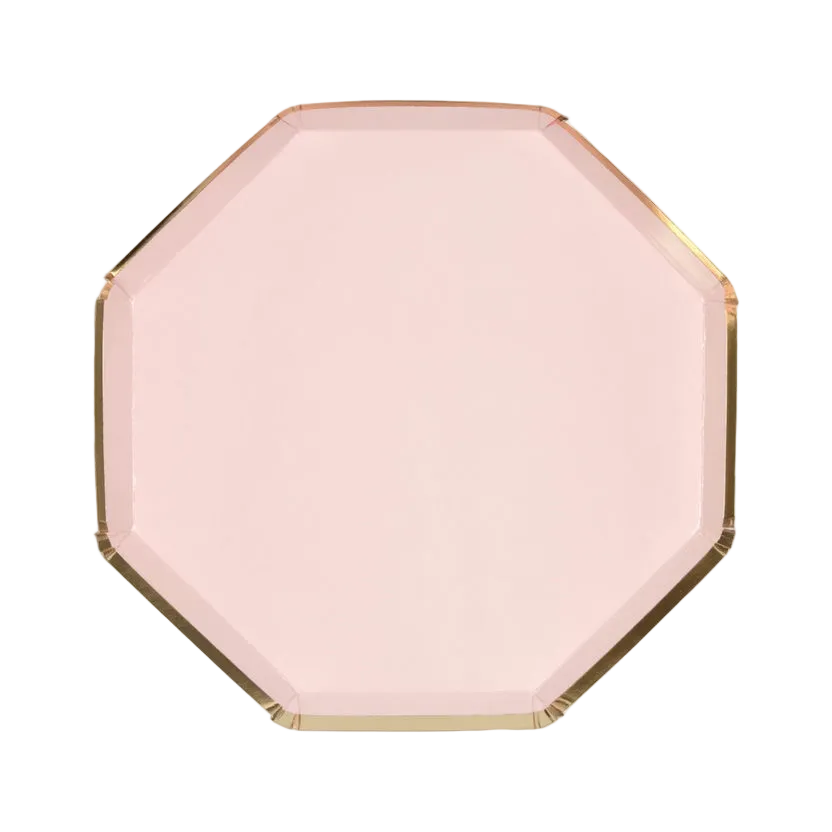 Pink & Gold Rimmed Plates -  2 sizes