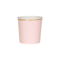 light pink paper cup with gold rim elegant design birthday theme from Parte Haus party supply store in Bethesda MD