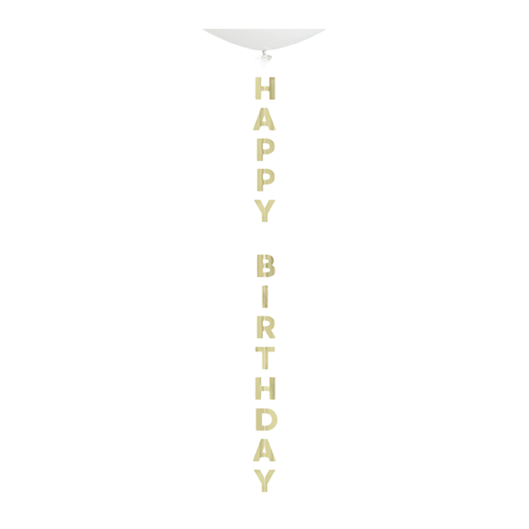 Gold Happy Birthday Foil Tassel Balloon Tail