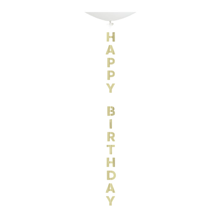 Gold Happy Birthday Foil Tassel Balloon Tail