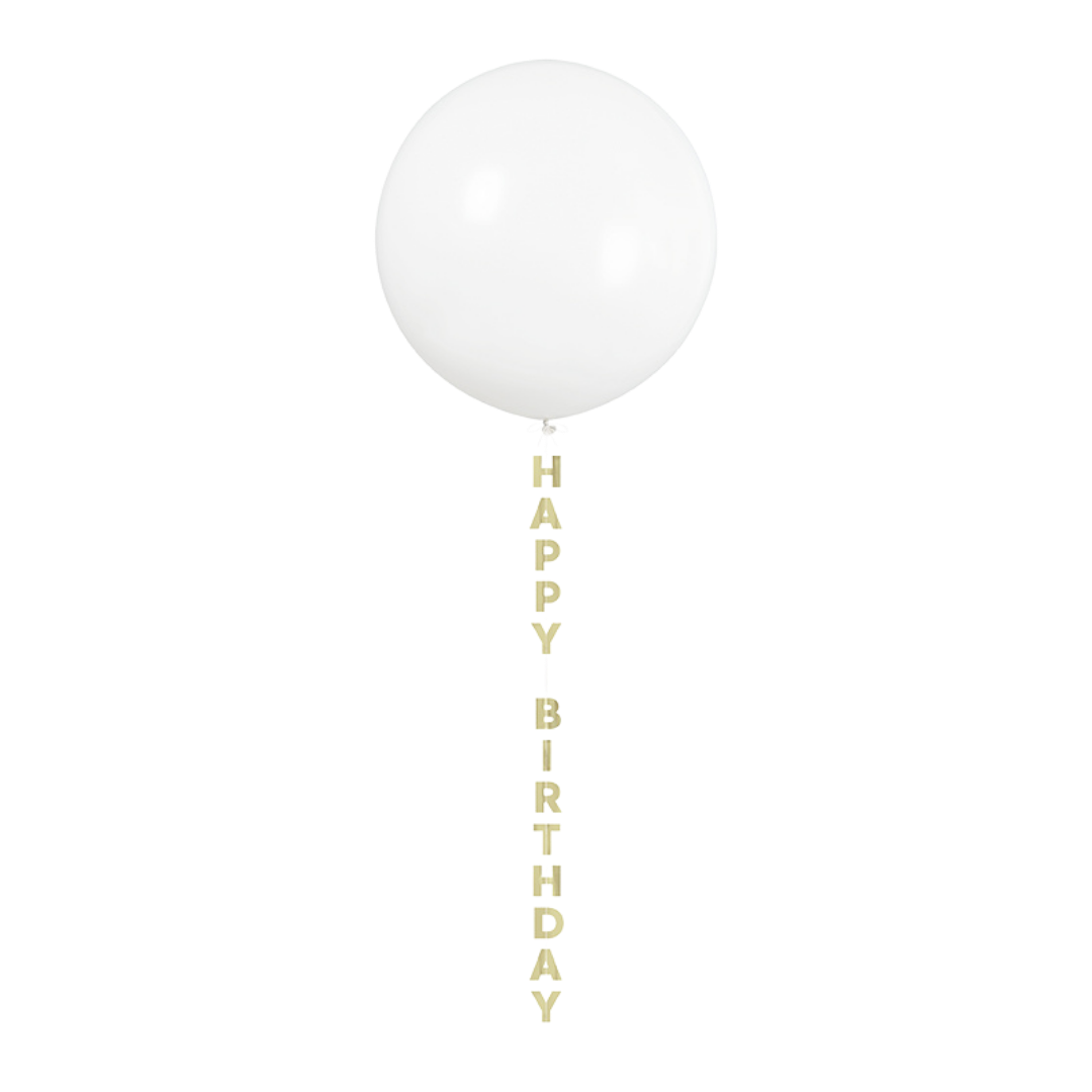 Gold Happy Birthday Foil Tassel Balloon Tail