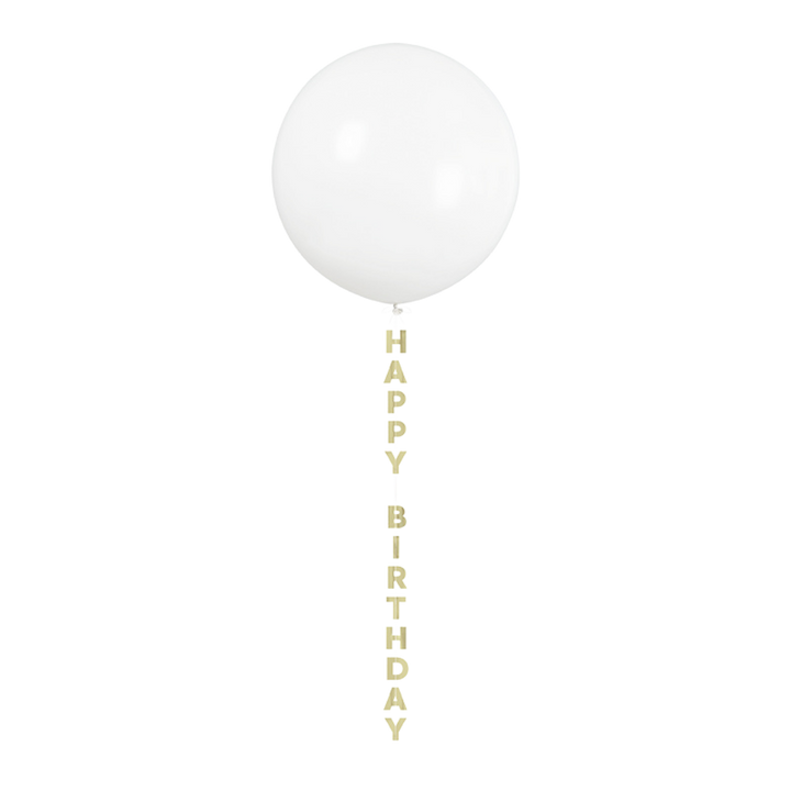 Gold Happy Birthday Foil Tassel Balloon Tail