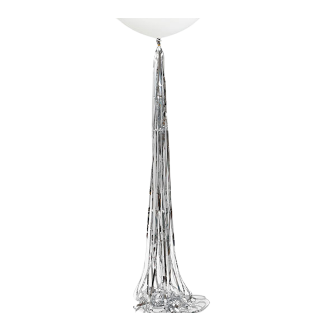 Silver Foil Tassel Balloon Tail