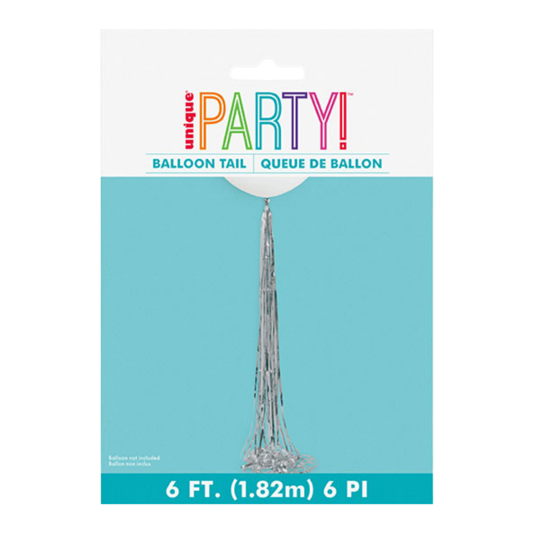 Silver Foil Tassel Balloon Tail