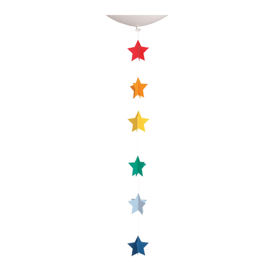Colorful 3D Paper Star Balloon Tail