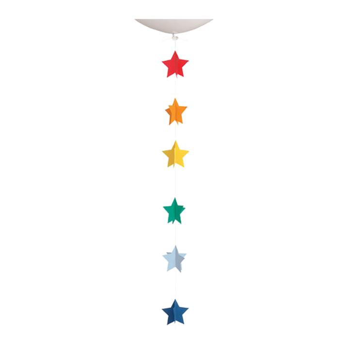 Colorful 3D Paper Star Balloon Tail