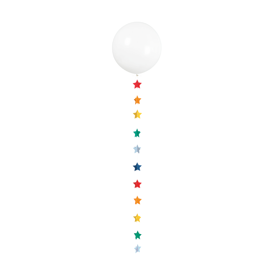 Colorful 3D Paper Star Balloon Tail