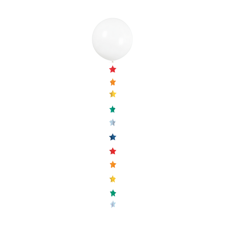 Colorful 3D Paper Star Balloon Tail