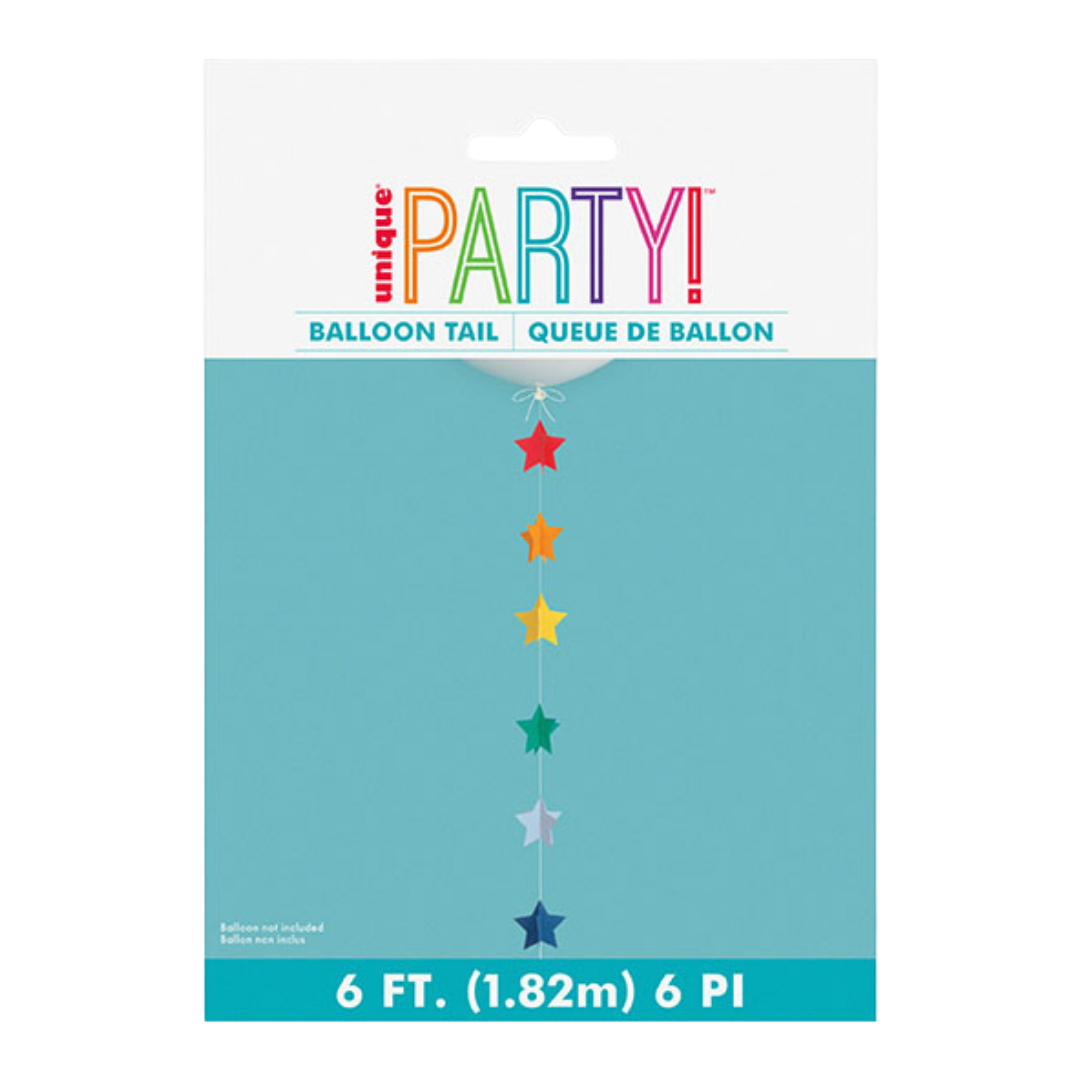 Colorful 3D Paper Star Balloon Tail