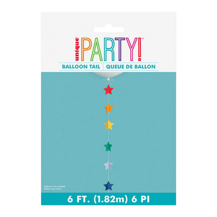 Colorful 3D Paper Star Balloon Tail