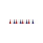 Red white blue tassel garland banner patriotic decoration for July 4th from Parte Haus party supply store in Bethesda Maryland