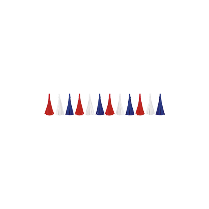 Red, White & Blue Paper Tassel Garland