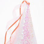 Pink glitter cone hat with orange and pink ribbon birthday from Parte Haus party supply store in Bethesda Maryland