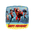Colorful foil balloon with The Incredibles family for birthday from Parte Haus party supply store in Bethesda MD