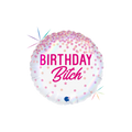 White and pink foil balloon with confetti design birthday celebration from Parte Haus party supply store in Bethesda Maryland