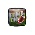 brown football foil balloon with GAME ON text for sports birthday from Parte Haus party supply store in Bethesda Maryland