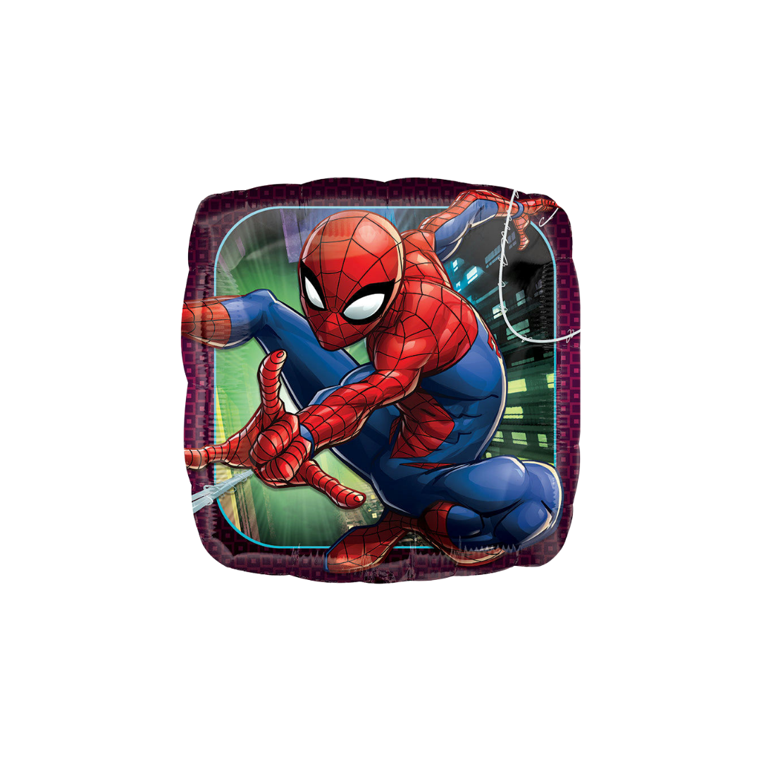 red blue Spider-Man animated balloon for superhero birthday from Parte Haus party supply store in Bethesda MD