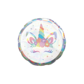 Iridescent unicorn foil balloon with floral design for birthday from Parte Haus party supply store in Bethesda MD