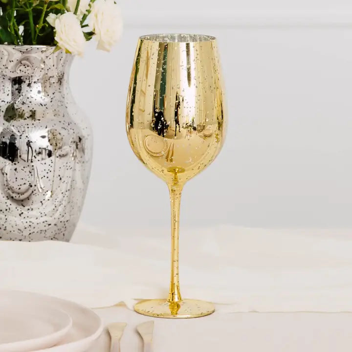 18 oz. Mercury Wine Glass - Gold
