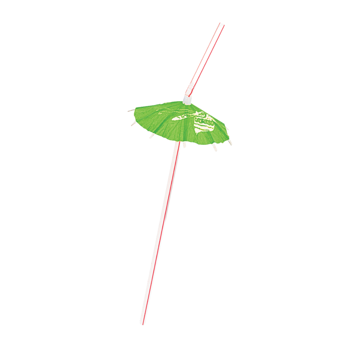 Assorted Colors Luau Umbrella Plastic Straws - 6 pk