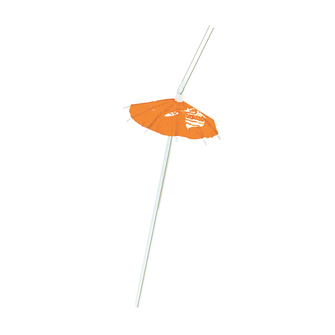 Assorted Colors Luau Umbrella Plastic Straws - 6 pk
