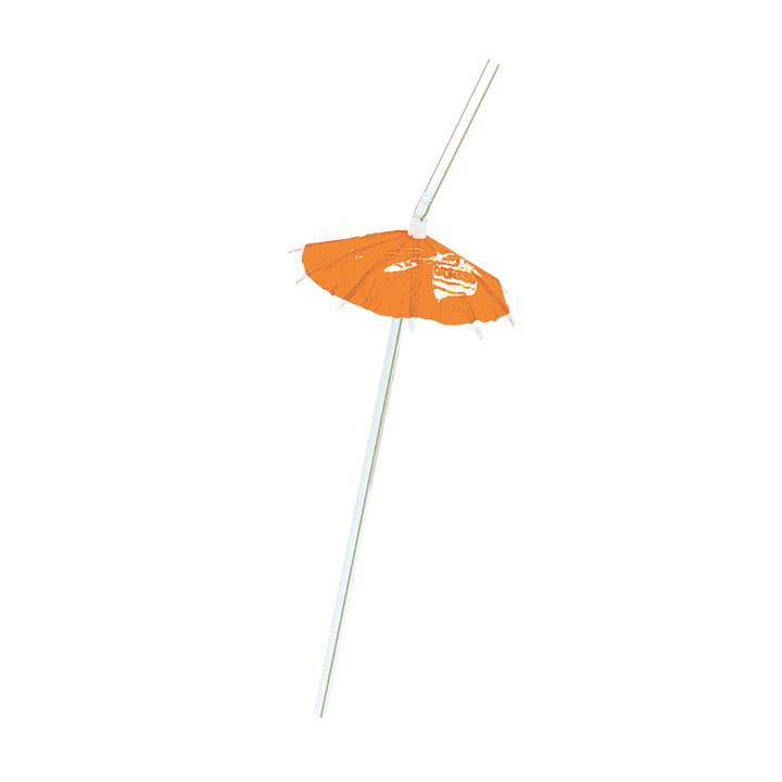 Assorted Colors Luau Umbrella Plastic Straws - 6 pk