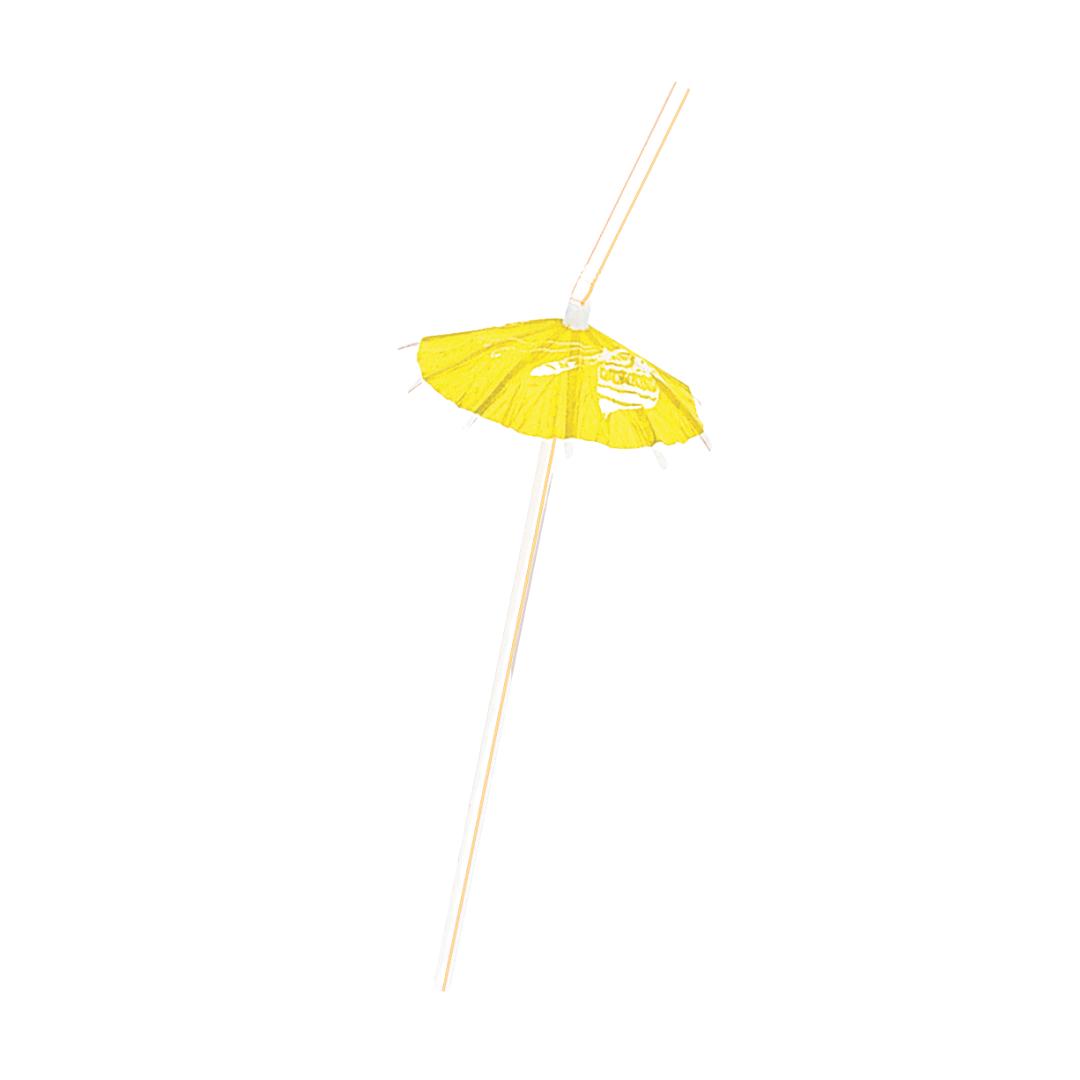 Assorted Colors Luau Umbrella Plastic Straws - 6 pk