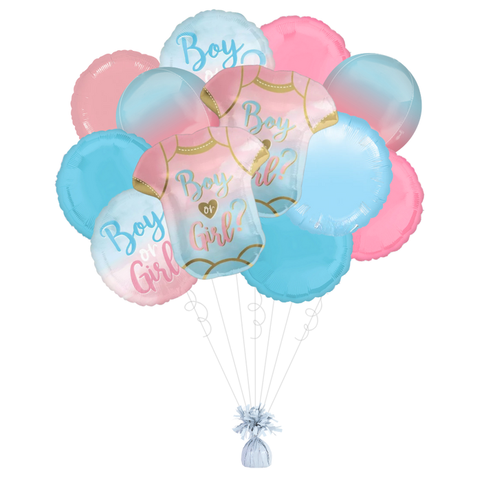 "Boy or Girl" Gender Reveal Foil Balloon Bundle