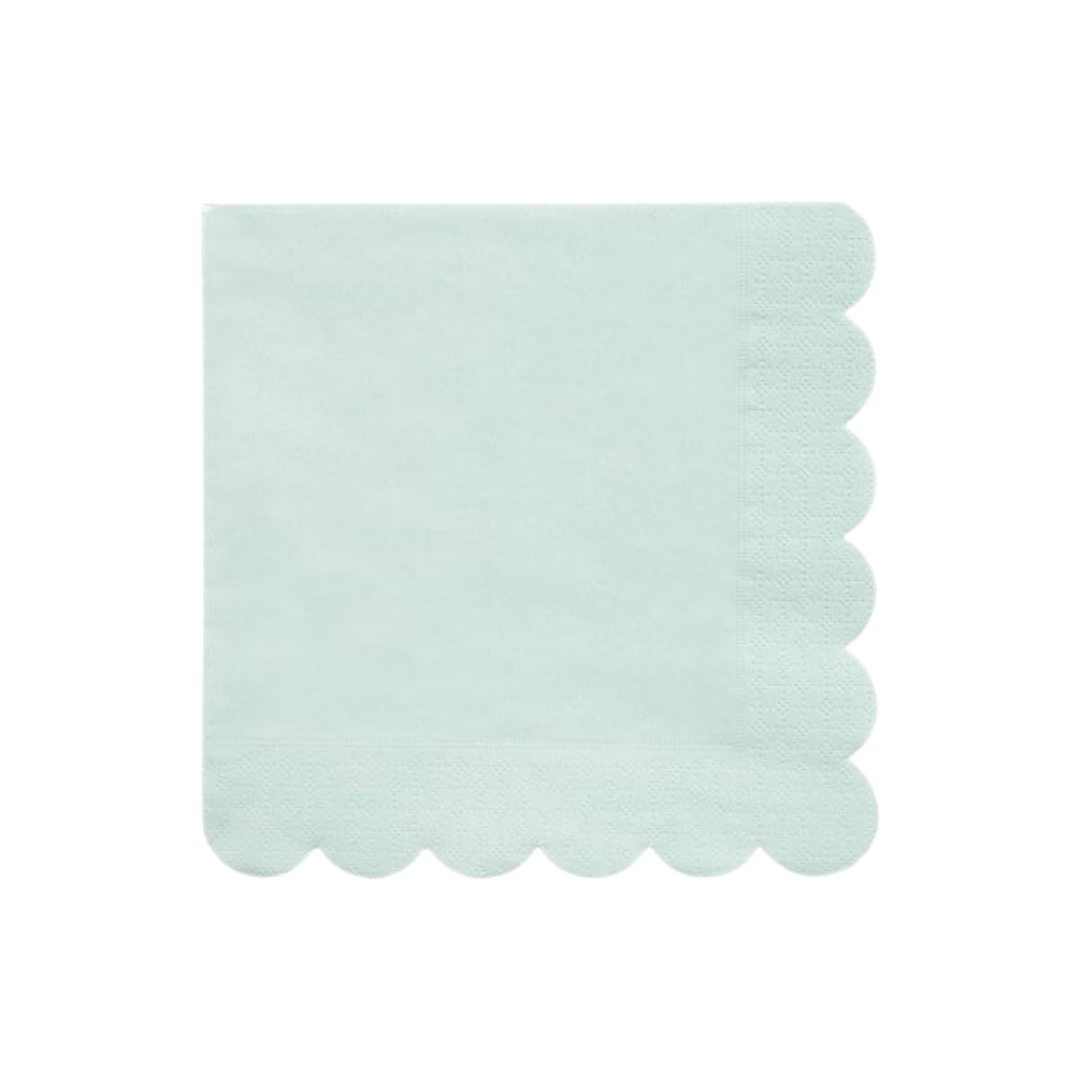 Mint green napkin with scalloped edge spring celebration from Parte Haus party supply store in Bethesda MD