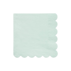 Mint green napkin with scalloped edge for birthday celebration from Parte Haus party supply store in Bethesda MD.
