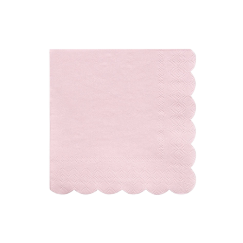 Light pink napkin with scalloped edge for birthday party from Parte Haus party supply store in Bethesda MD