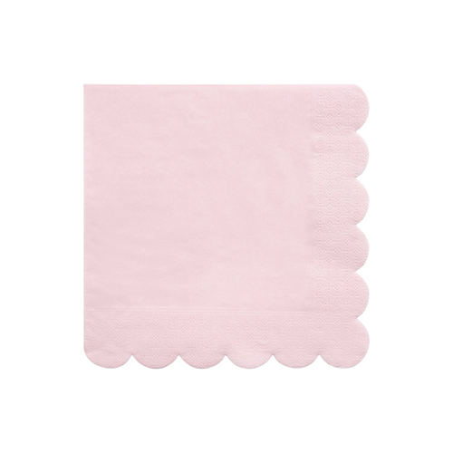 Light pink napkin with scalloped edges for birthday celebration from Parte Haus party supply store in Bethesda MD
