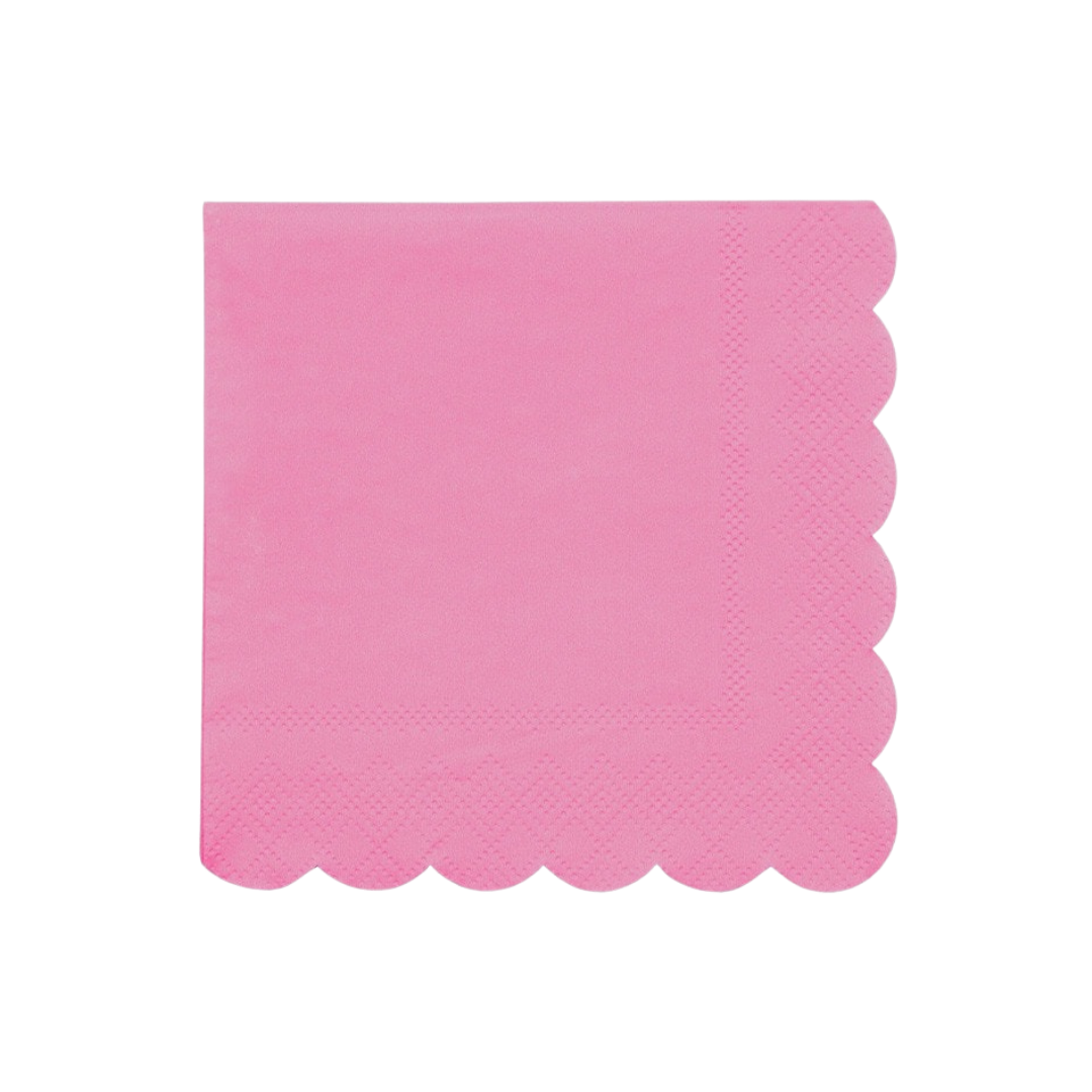 Pink napkin with scalloped edges birthday decor from Parte Haus party supply store in Bethesda MD