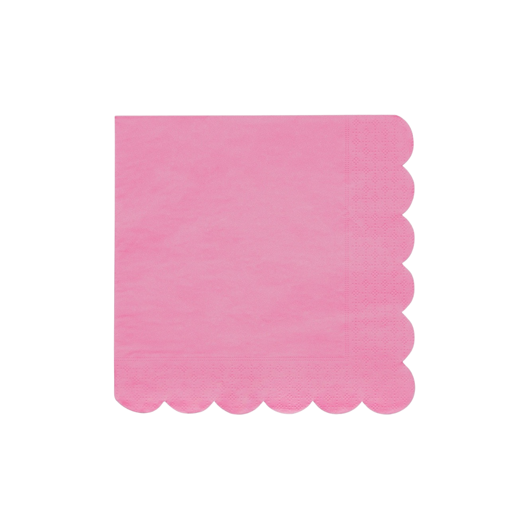 Pink napkin with scalloped edge for birthday from Parte Haus party supply store in Bethesda Maryland